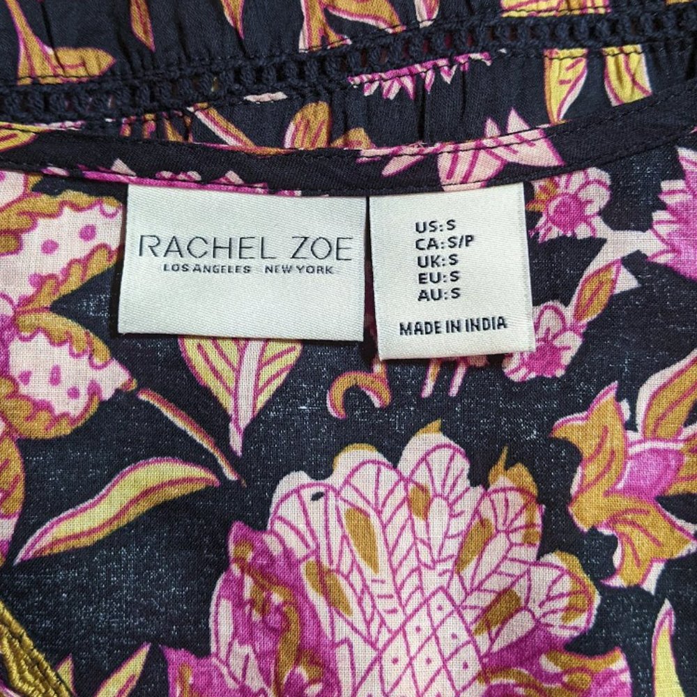 Rachel Zoe | Embroidered Floral Printed Blouse Top - Picture 9 of 11